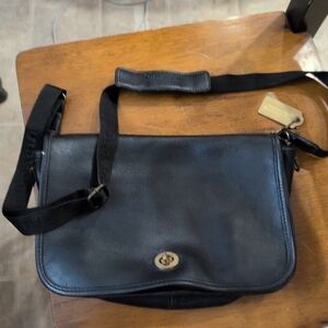 Coach Vintage Leather  Purse Crossbody Shoulder Bag black
